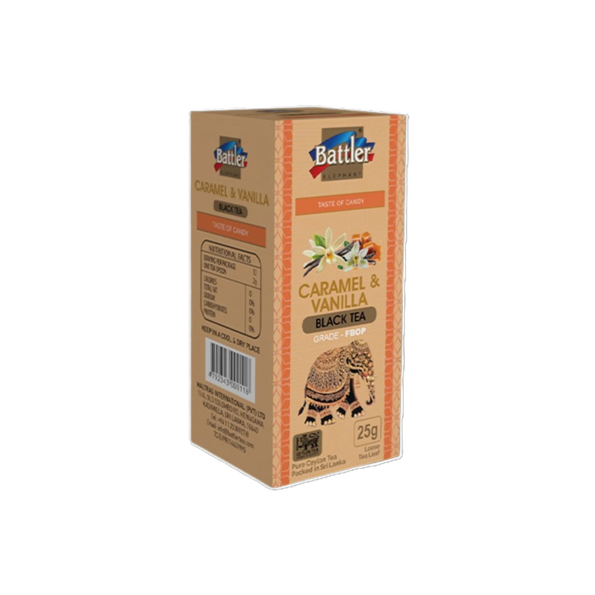 Black Tea With Caramel & Vanilla - 25g Carton