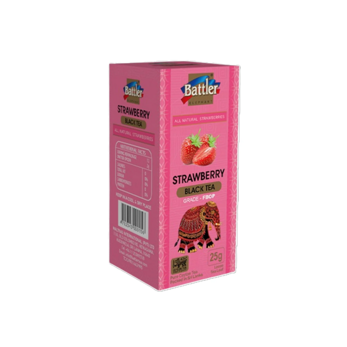 Black Tea With Strawberry - 25g Carton