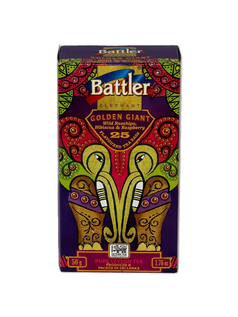 Golden Giant Wild Rosehips, Hibiscus & Raspberry - Ceylon Black Tea 25 Tea Bags