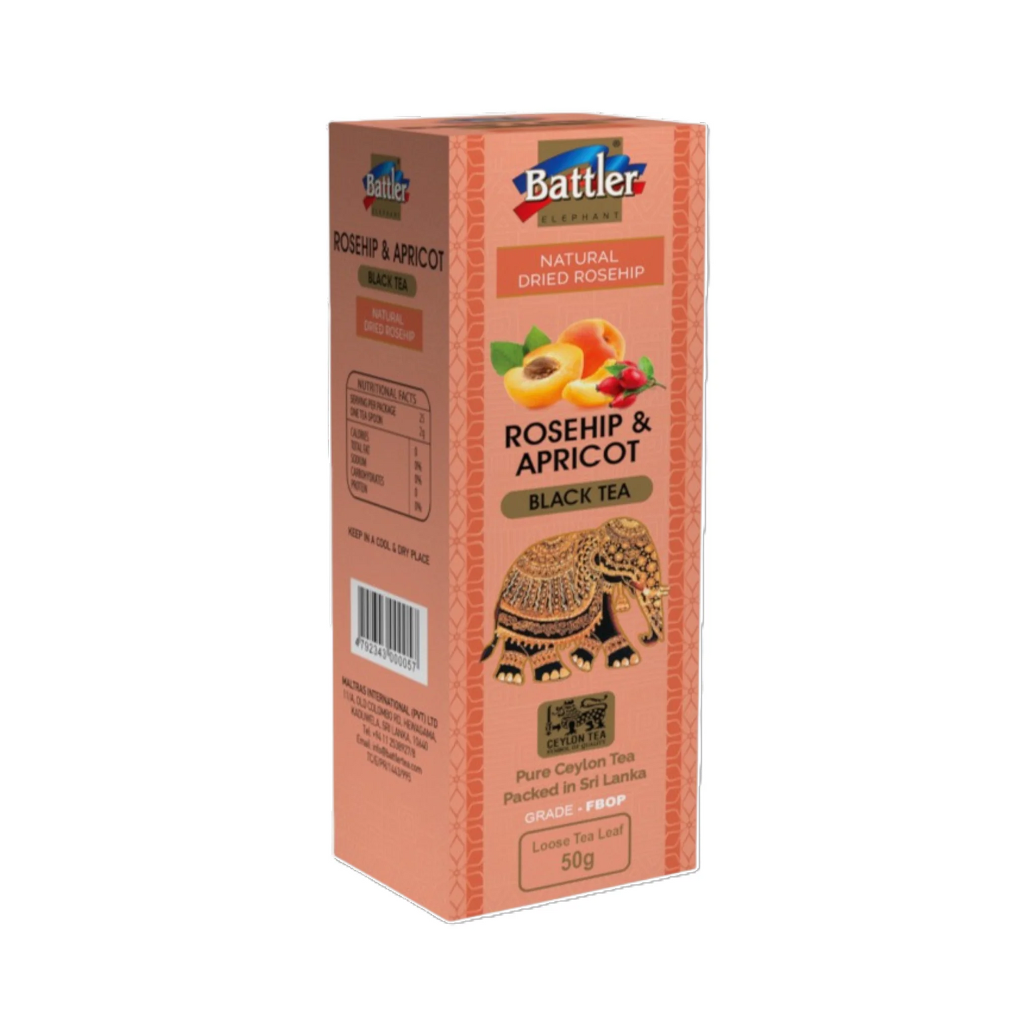 Black Tea With Rosehip & Apricot - 50g Carton