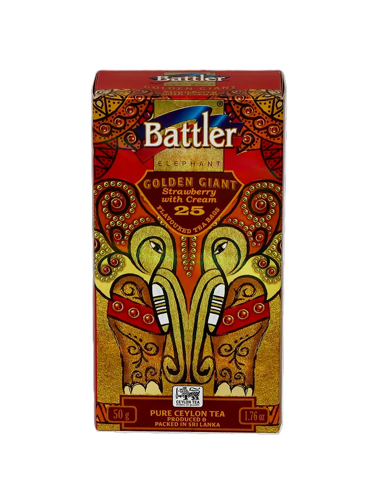 Golden Giant Strawberry With Cream - Ceylon Black Tea 25 Tea Bags