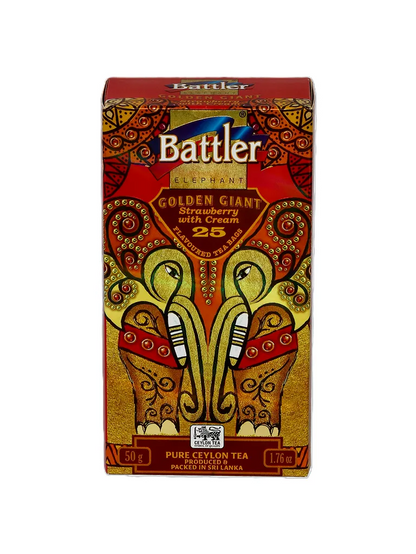 Golden Giant Strawberry With Cream - Ceylon Black Tea 25 Tea Bags
