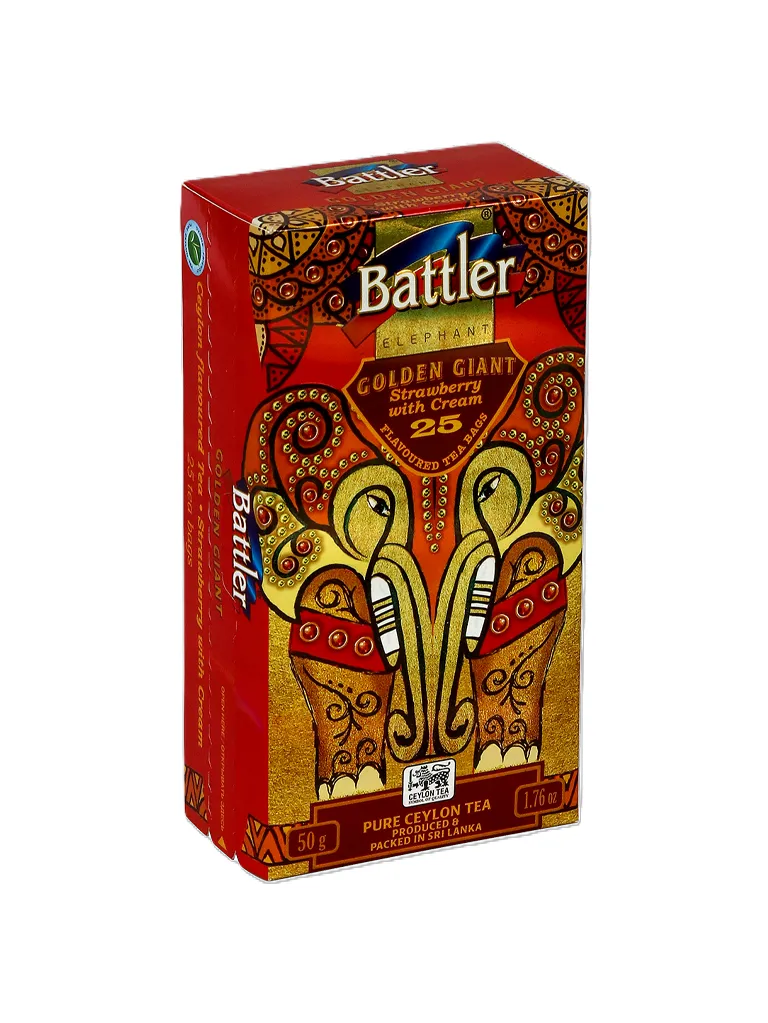 Golden Giant Strawberry With Cream - Ceylon Black Tea 25 Tea Bags