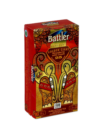Golden Giant Strawberry With Cream - Ceylon Black Tea 25 Tea Bags