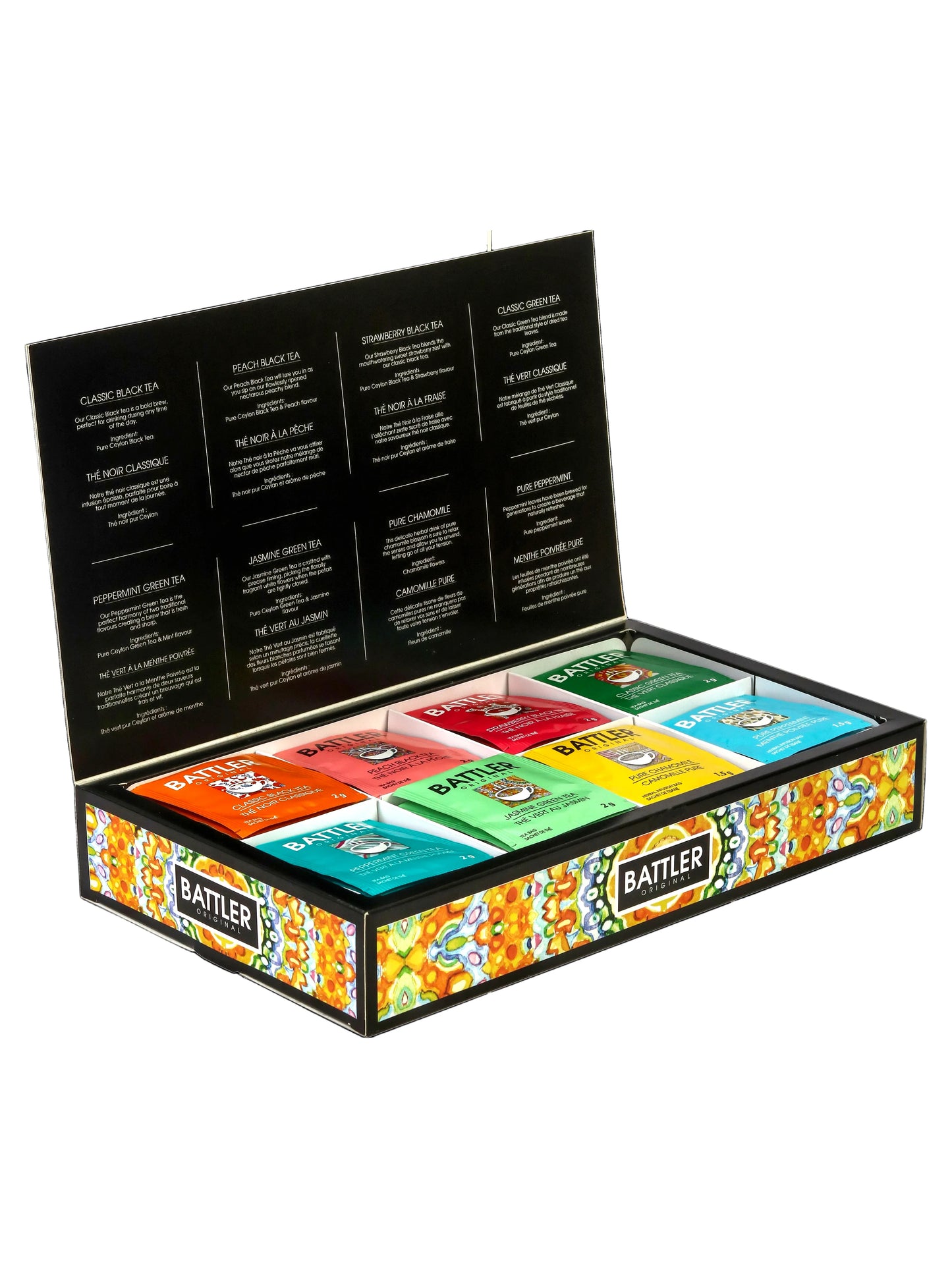Battler Original 8 Varieties Tea Sampler – Gift Box (80 Enveloped Tea Bags)