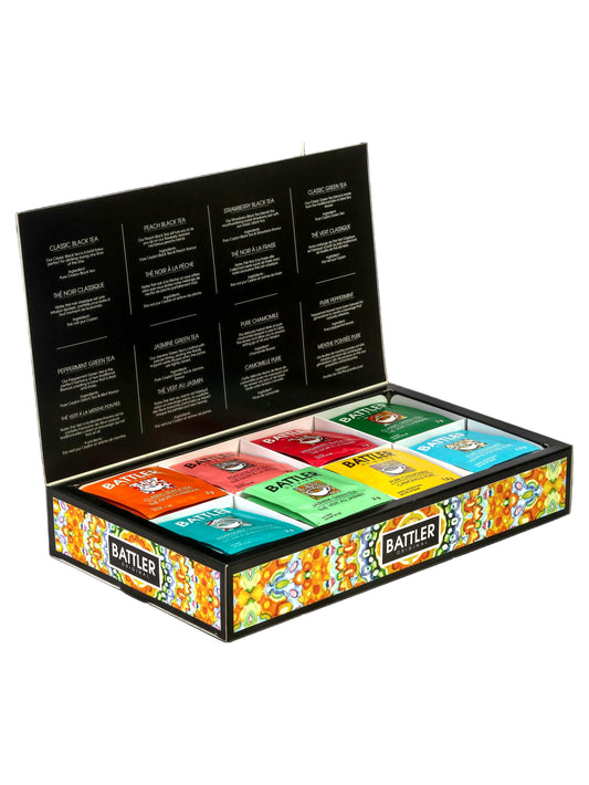 Battler Original 8 Varieties Tea Sampler – Gift Box (80 Enveloped Tea Bags)