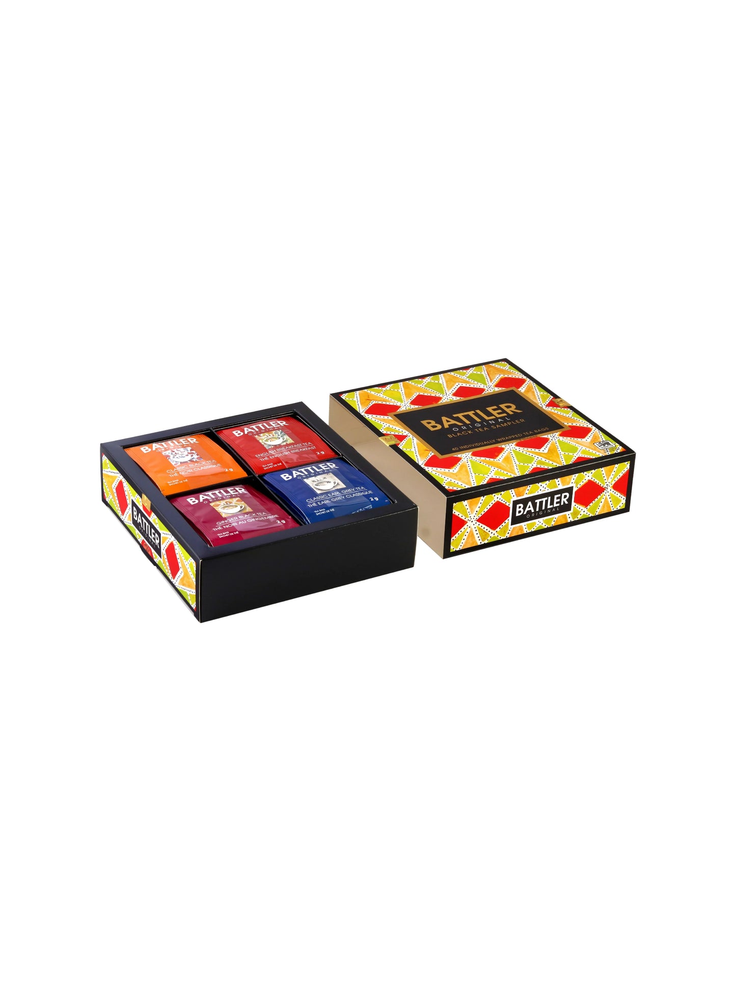 Battler Original 4 Varieties Black Tea Sampler – Gift Box (40 Enveloped Tea Bags)