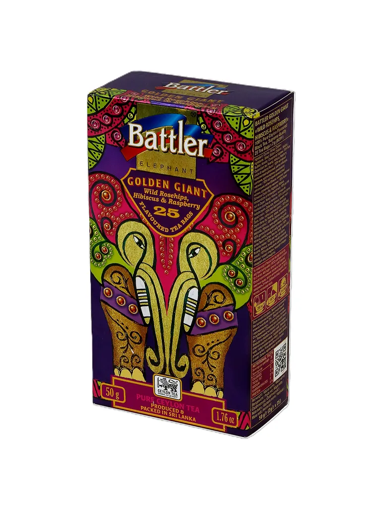 Golden Giant Wild Rosehips, Hibiscus & Raspberry - Ceylon Black Tea 25 Tea Bags