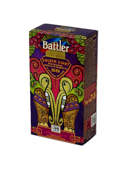 Golden Giant Wild Rosehips, Hibiscus & Raspberry - Ceylon Black Tea 25 Tea Bags
